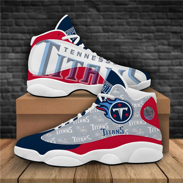 Men's Tennessee Titans AJ13 Series High Top Leather Sneakers 001